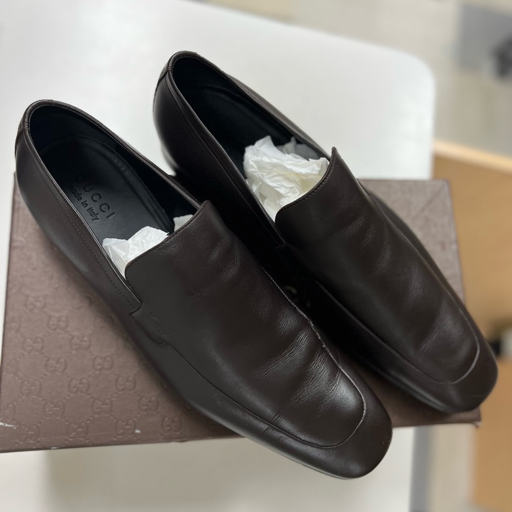 Authentic Classic Gucci Shoes – Made in Italy | Genuine Leather | Dark Brown